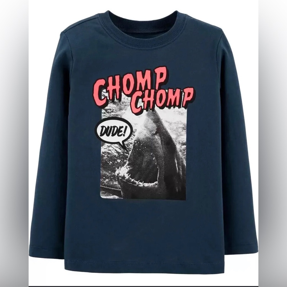 OshKosh B'gosh Navy Blue 'Chomp Chomp' Long Sleeve Tee